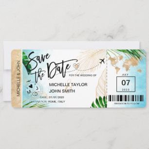 Carte de Billet d'Avion Monde Carte Invitation Pla