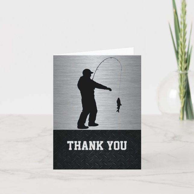 Carte de billet de pêche pour hommes Merci (Devant)