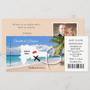 Carte de billet Destination Mariage République Dom