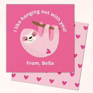 Carte de billet pour enfants roses mignons Valenti