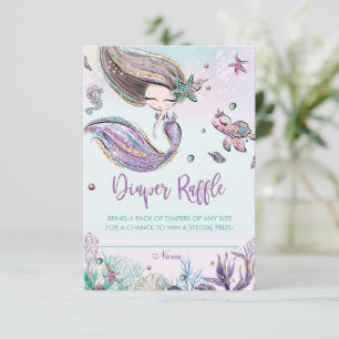 Carte de billet Refus de Baby shower de sirène