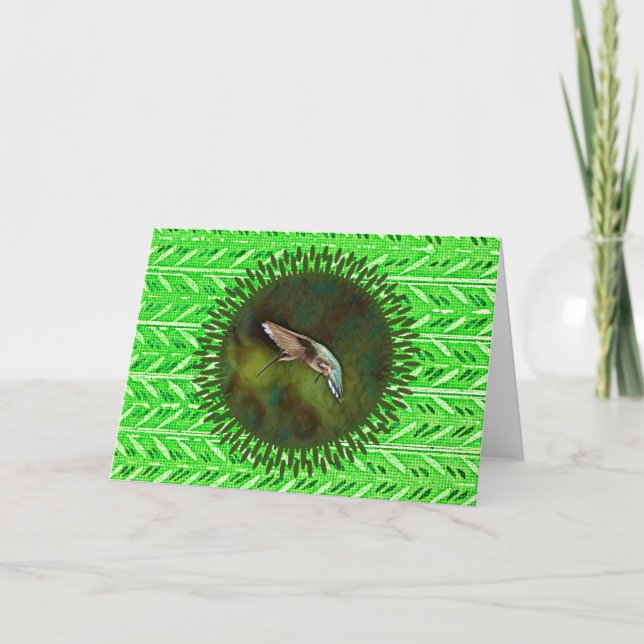 Carte de billet vert brillant Art Humminbird (Devant)