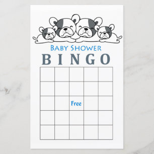 Carte de bingo baby shower Bulldog