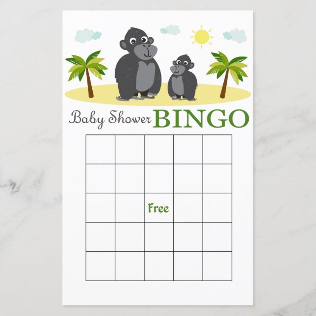 Carte de bingo baby shower singe (Devant)