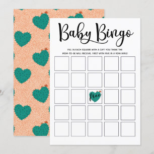 Carte de Bingo Baby shower Succulente
