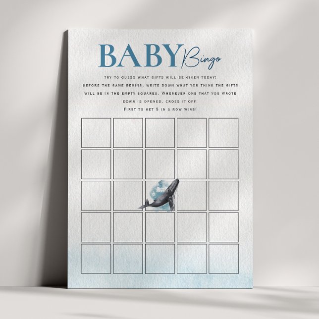 Carte de Bingo de Baby shower bébé Rustic Ocean mo (Créateur téléchargé)