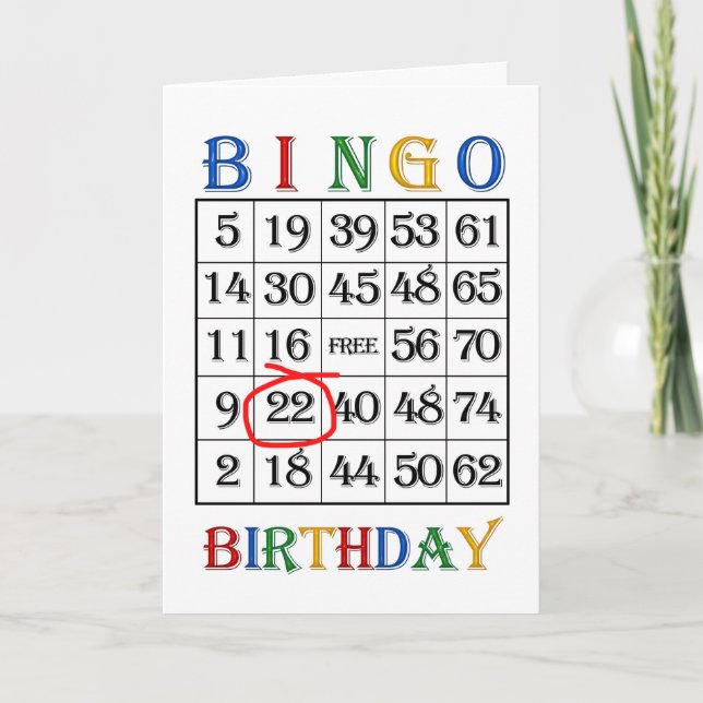 Carte de Bingo du 22e anniversaire (Devant)