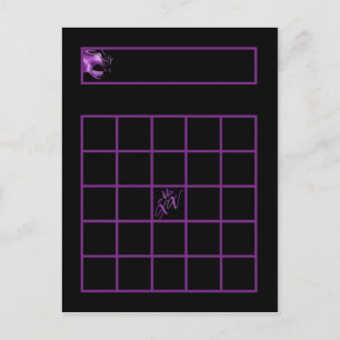 Carte de Bingo écrite Mis XV violet Lilac noir