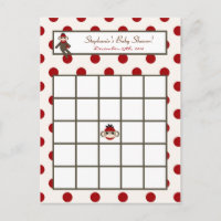 Carte de Bingo écrite Singe de Choc Rouge