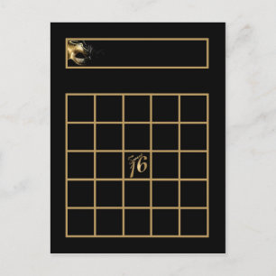 Carte de Bingo Gratuit 16 Or Noir