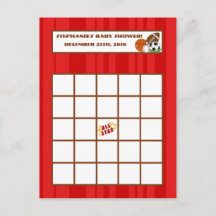 Carte de Bingo inscriptible rouge étoile