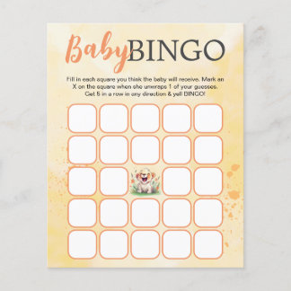 Carte de Bingo Lion à thème Baby shower