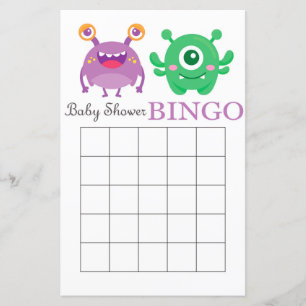 Carte de bingo Monster baby shower