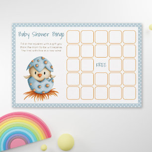 Carte de Bingo pour Baby Shower Bébé Oiseau Éclosi