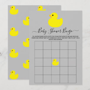 Carte de bingo pour baby shower Canard en caoutcho