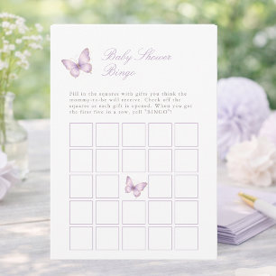 Carte de Bingo pour Baby Shower Jeux Papillon en O