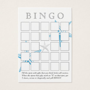 Carte de bingo simple Blue Starfish 5x5 Fête des m
