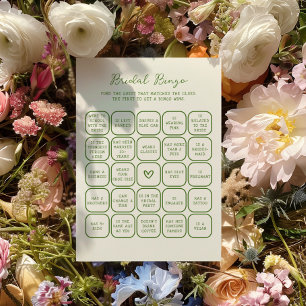 Carte de bingo verte manuscrite
