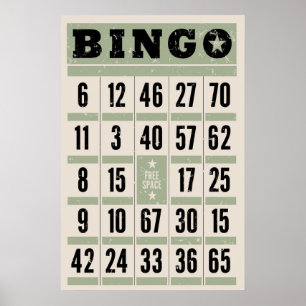 Carte de Bingo Vintage – Impression d'Art pour Sal