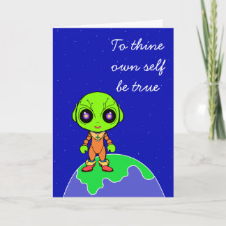 Carte de birthday Shakespearienne avec alien par J