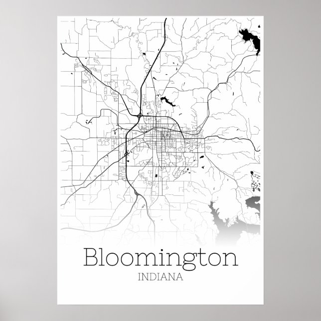 Carte de Bloomington - Indiana - Poster de la cart (Devant)