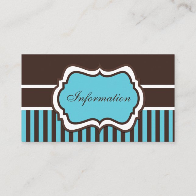 Carte de boîtier Aqua, Brown et blanc Damask (Devant)