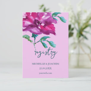 Carte de boîtier artistique violet Rose aquarelle