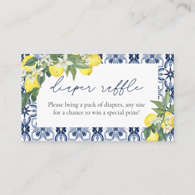 Carte de boîtier Baby shower à carreaux citron (Devant)