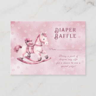 Carte de boîtier Baby shower à cheval rose