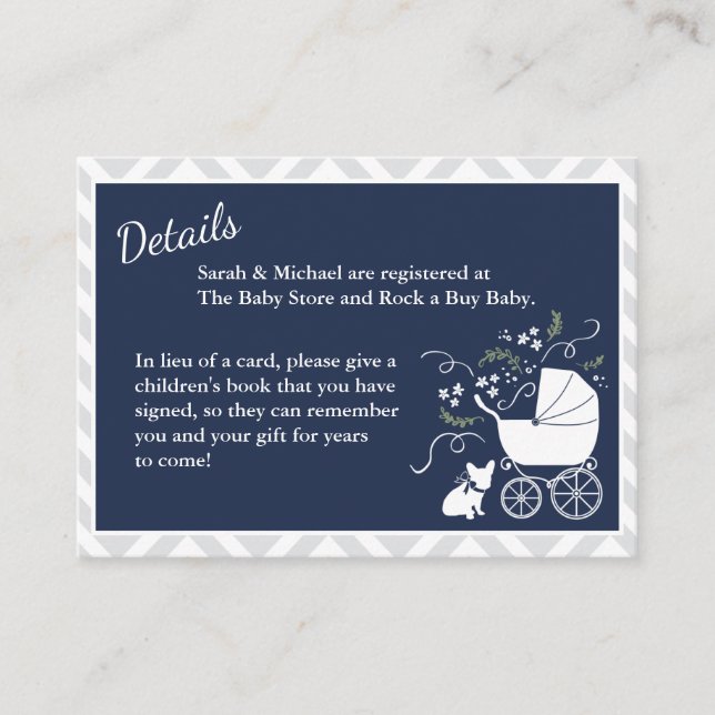 Carte de boîtier Baby shower Buldog en France (Devant)