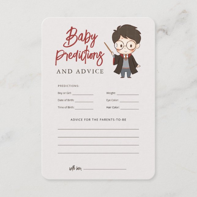 Carte de boîtier Baby shower Harry Potter simple (Devant)