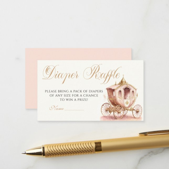 Carte de boîtier Baby shower rose Princess Carries (Devant/Arrière en situation)