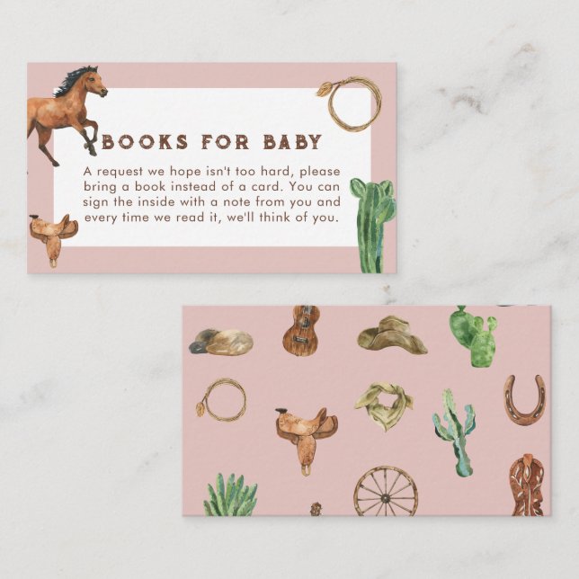 Carte de boîtier Baby shower Western Rose (Devant / Derrière)