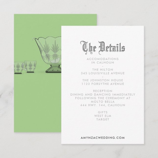 Carte de boîtier Blackletter Mariage Details (Devant / Derrière)