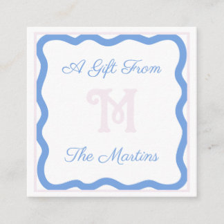 Carte de boîtier Blue/Rose Dainty Bow 2,5 pouces x