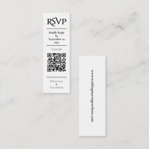 Carte de boîtier budgétaire Mariage RSVP QR Code b
