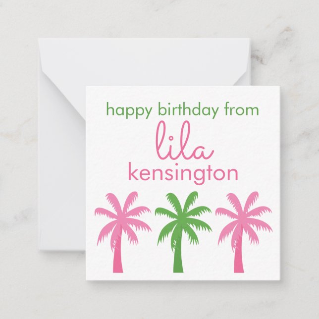 Carte de boîtier cadeau personnalisé Preppy Palm T (Devant)