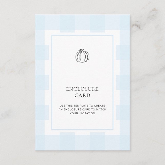 Carte de boîtier Citrouille bleu En vichy (Devant)