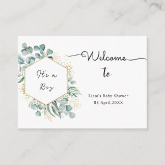 Carte de boîtier de baby shower à thème Eucalyptus
