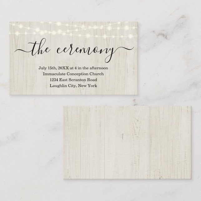 Carte de boîtier de cérémonie mariage - Simple (Devant / Derrière)