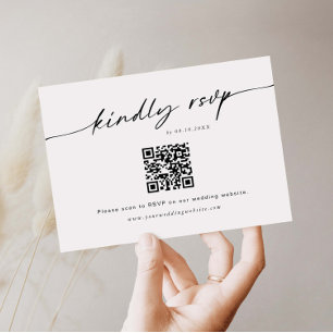 Carte de boîtier de code à barres RSVP minimaliste