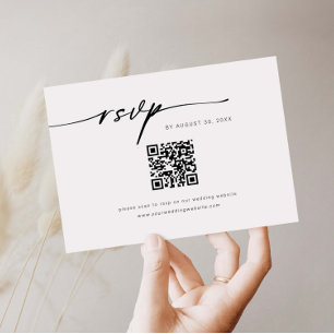 Carte de boîtier de code à barres RSVP minimaliste