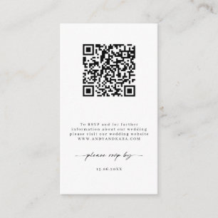 Carte de boîtier de code à barres RSVP minimaliste