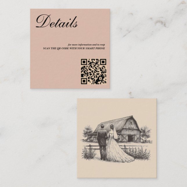 Carte de boîtier de code QR de couple Barne (Devant / Derrière)