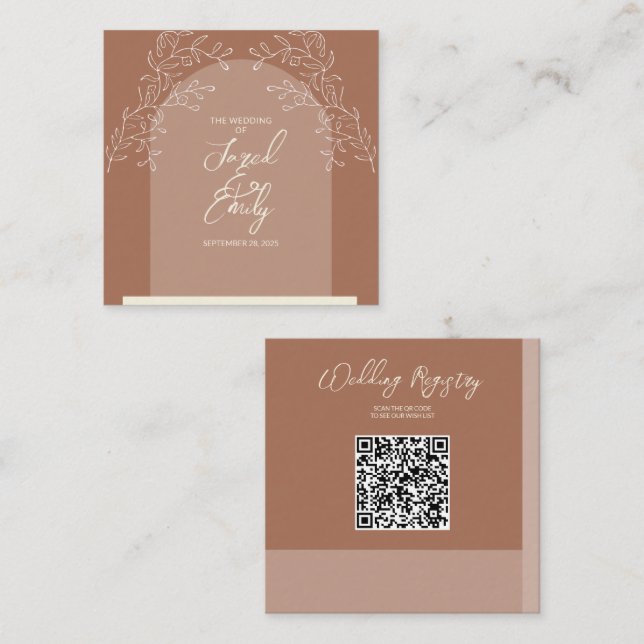 Carte de boîtier de code QR mariage (Devant / Derrière)