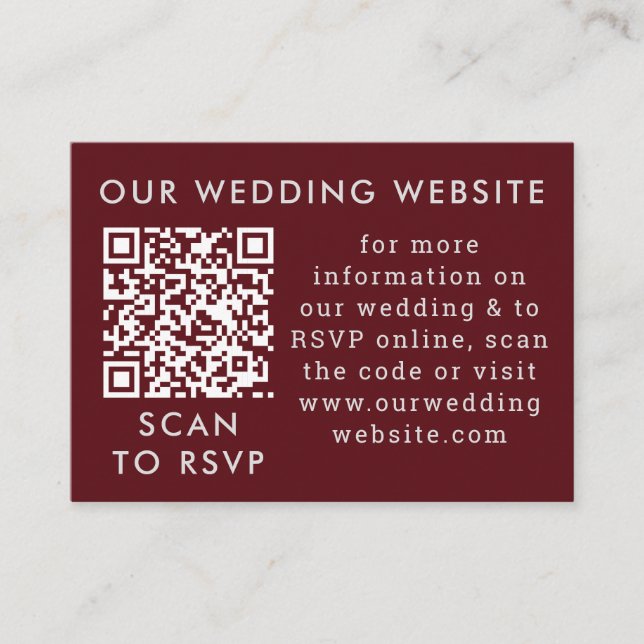 Carte de boîtier de code QR Mariage rouge et gris (Devant)