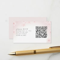 Carte de boîtier de code QR RSVP RSVP Soft Cherry