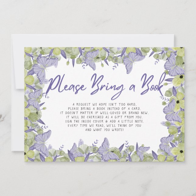 Carte de boîtier de demande de Baby shower papillo (Devant)