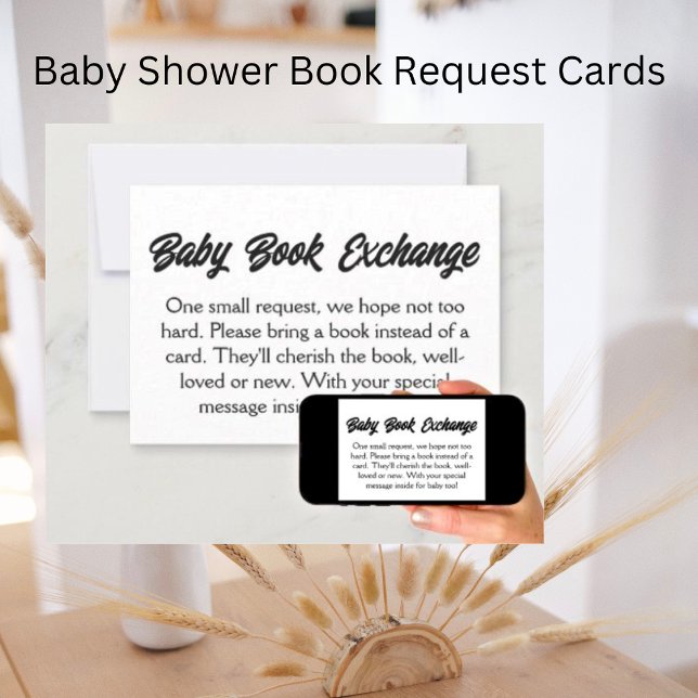 Carte de boîtier de demande de carnet de baby show (Baby Shower Book Request Cards)