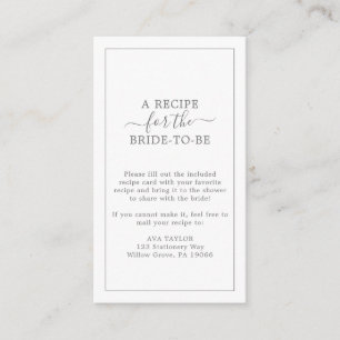 Carte de boîtier de demande de recette minimaliste